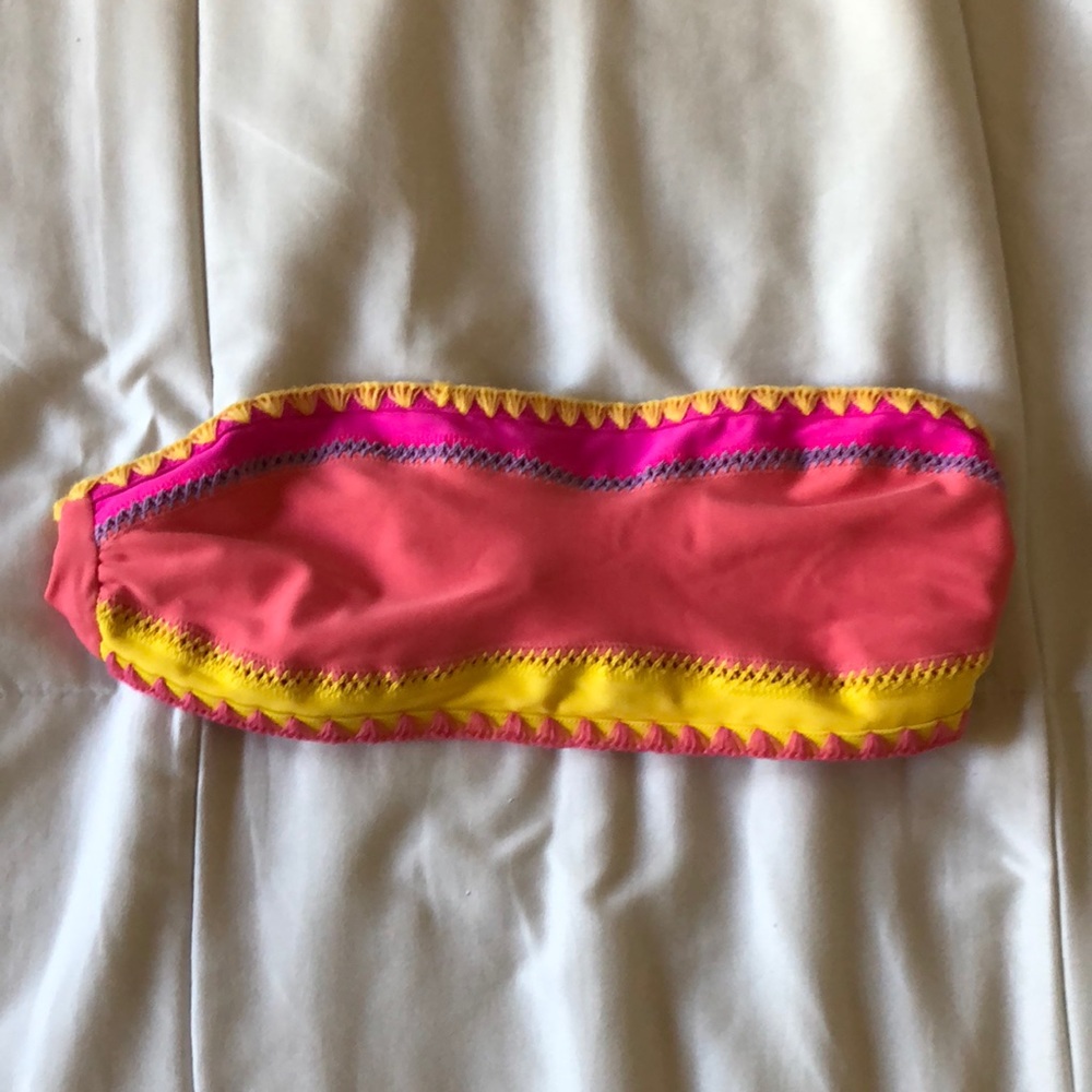 Zaful embroidered bandeau bikini top